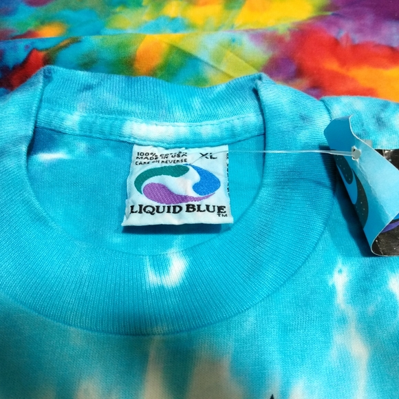 Grateful dead tie dye with snowboarding bears,LIQUID BLUE,size Large,vintage/new - Picture 3 of 3